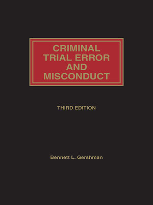cover image of Criminal Trial Error and Misconduct